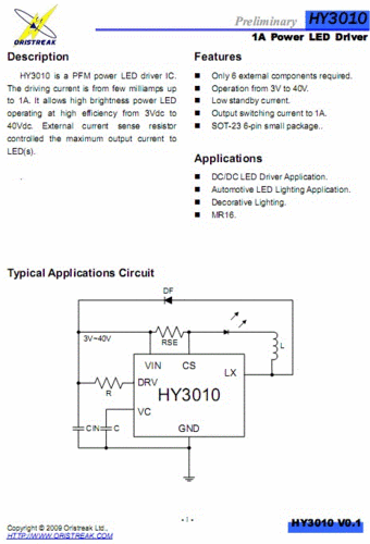 LED IC- HY3010