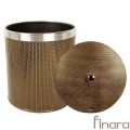 Finara不鏽鋼含蓋皮革垃圾桶-拿鐵色-2011新款